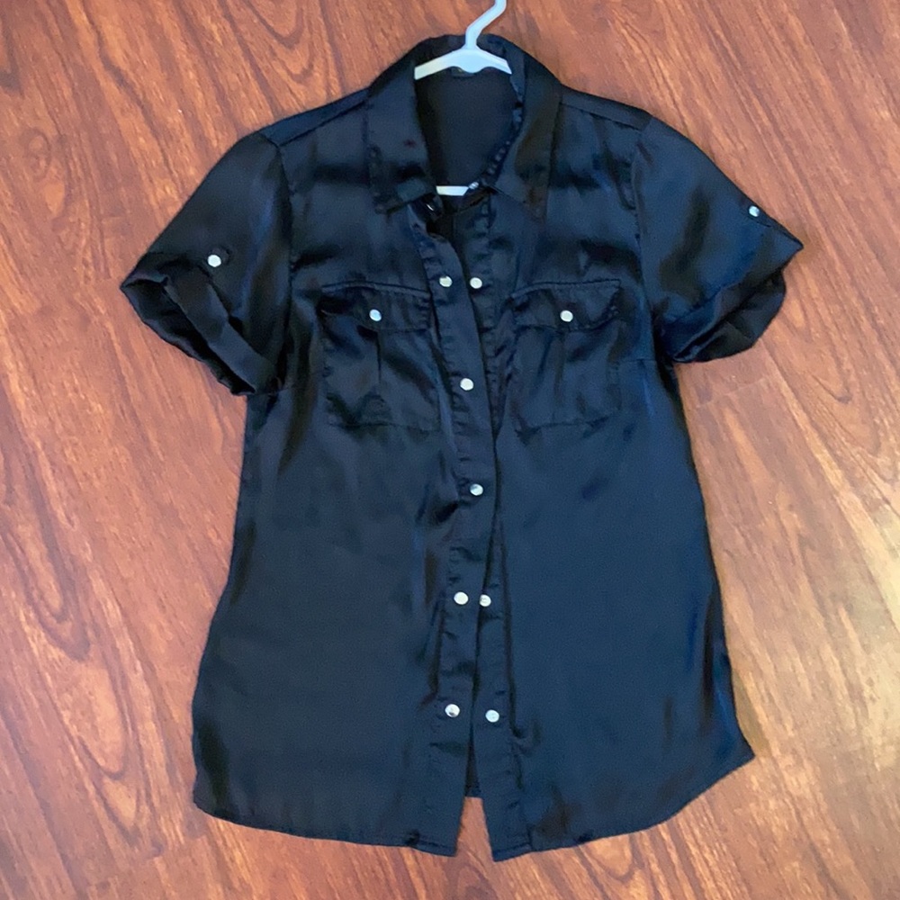 “21” Black Button Down Blouse